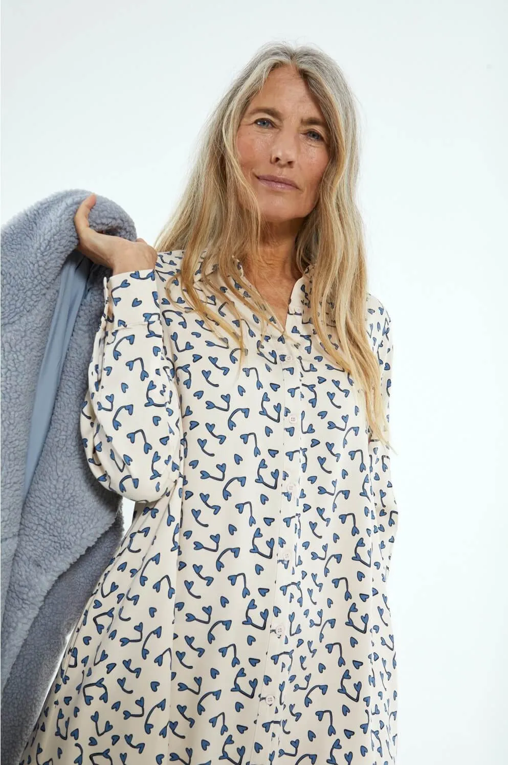 Compania Fantastica Heart Print Short shirt dress