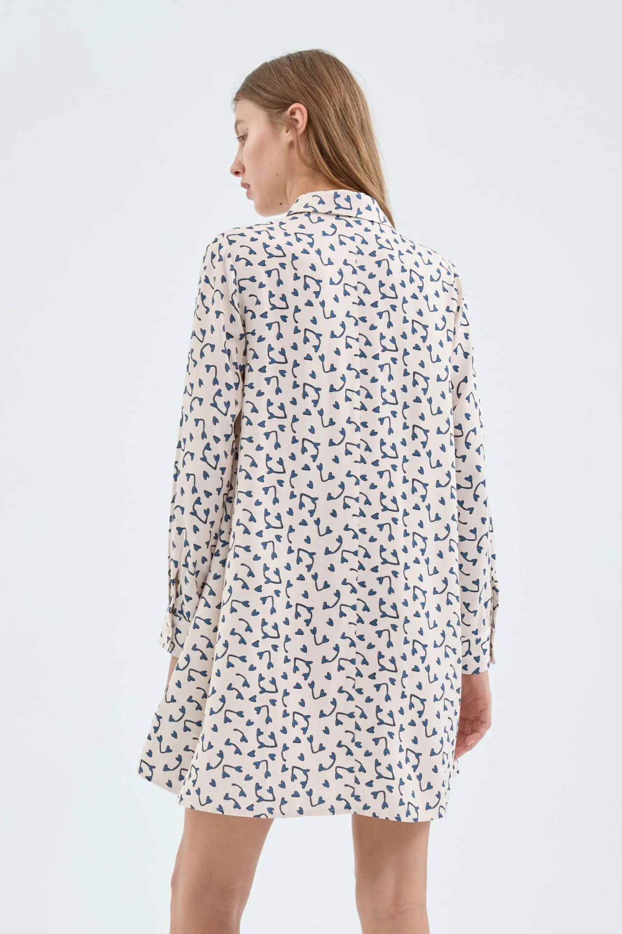 Compania Fantastica Heart Print Short shirt dress