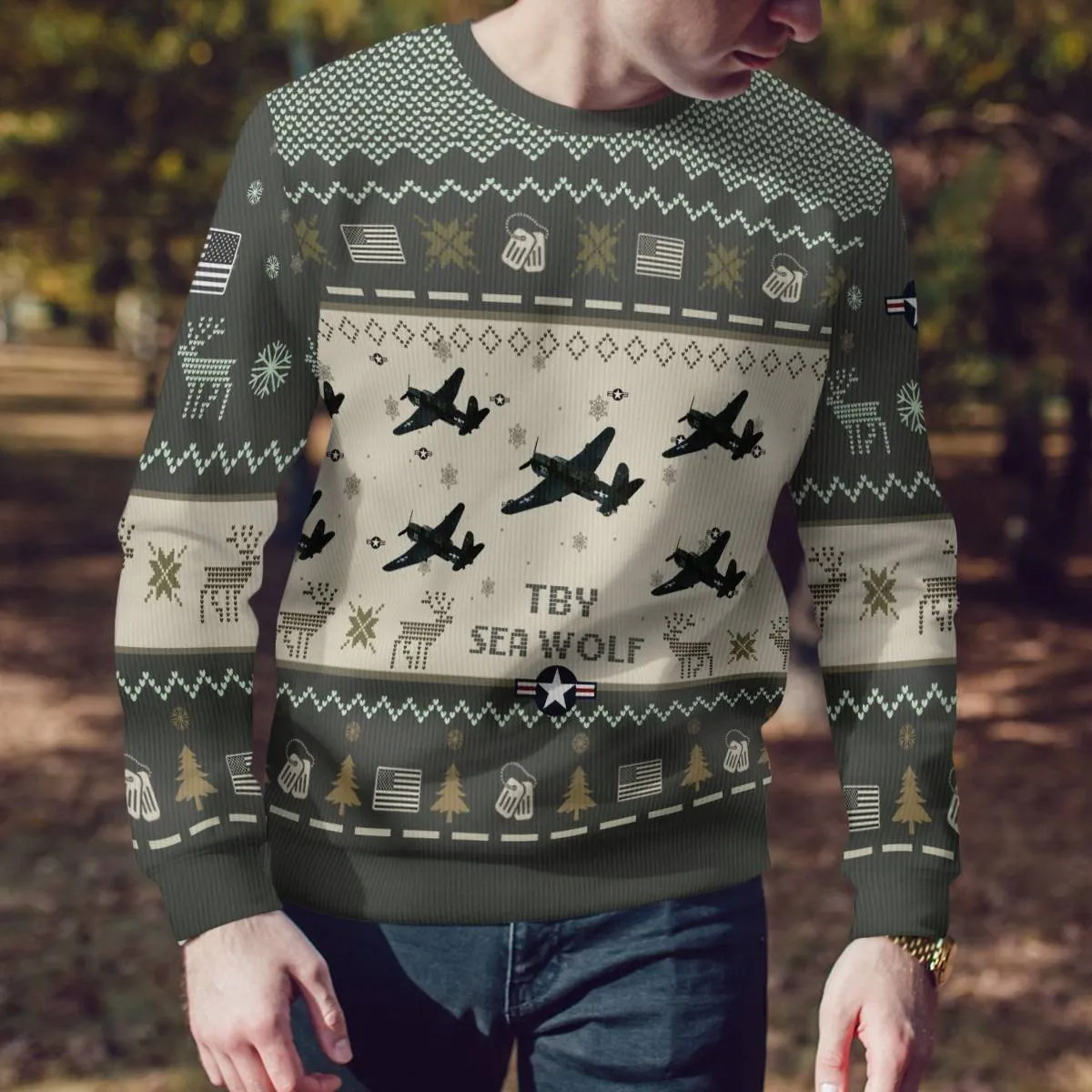 Consolidated TBY Sea Wolf Aircraft Ugly Sweater, Ugly Sweater Christmas Shirt for Men Dad Veteran