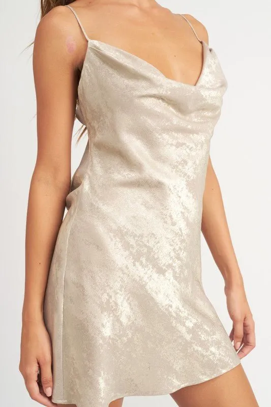 Cowl Neck Mini Dress