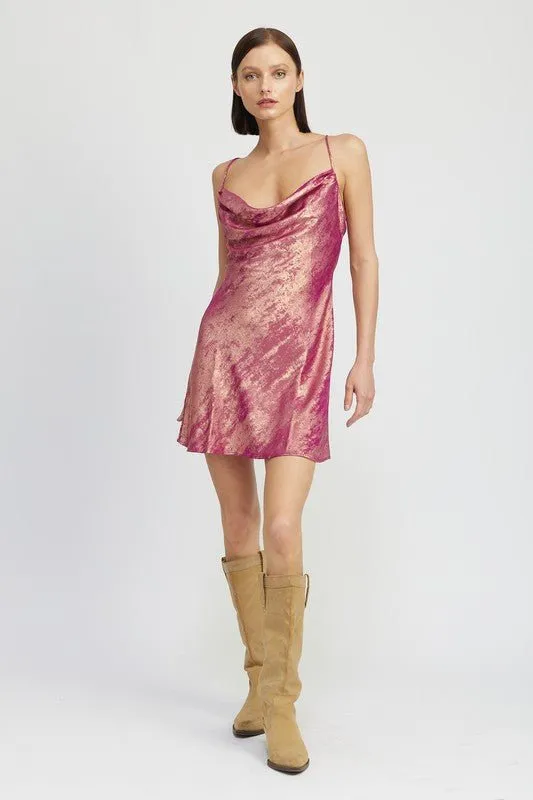 Cowl Neck Mini Dress