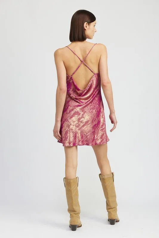 Cowl Neck Mini Dress