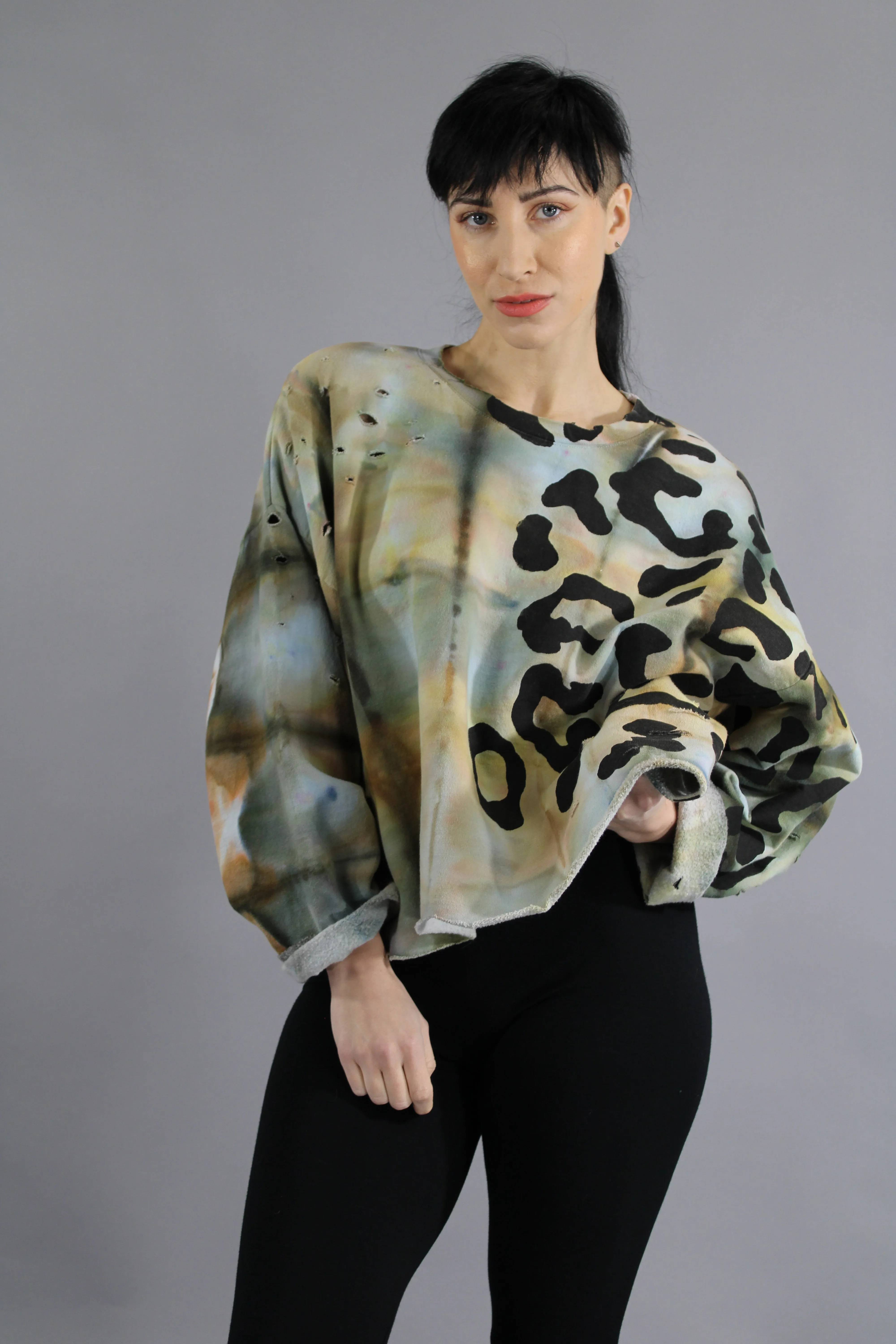 Crop Sweat Leopard