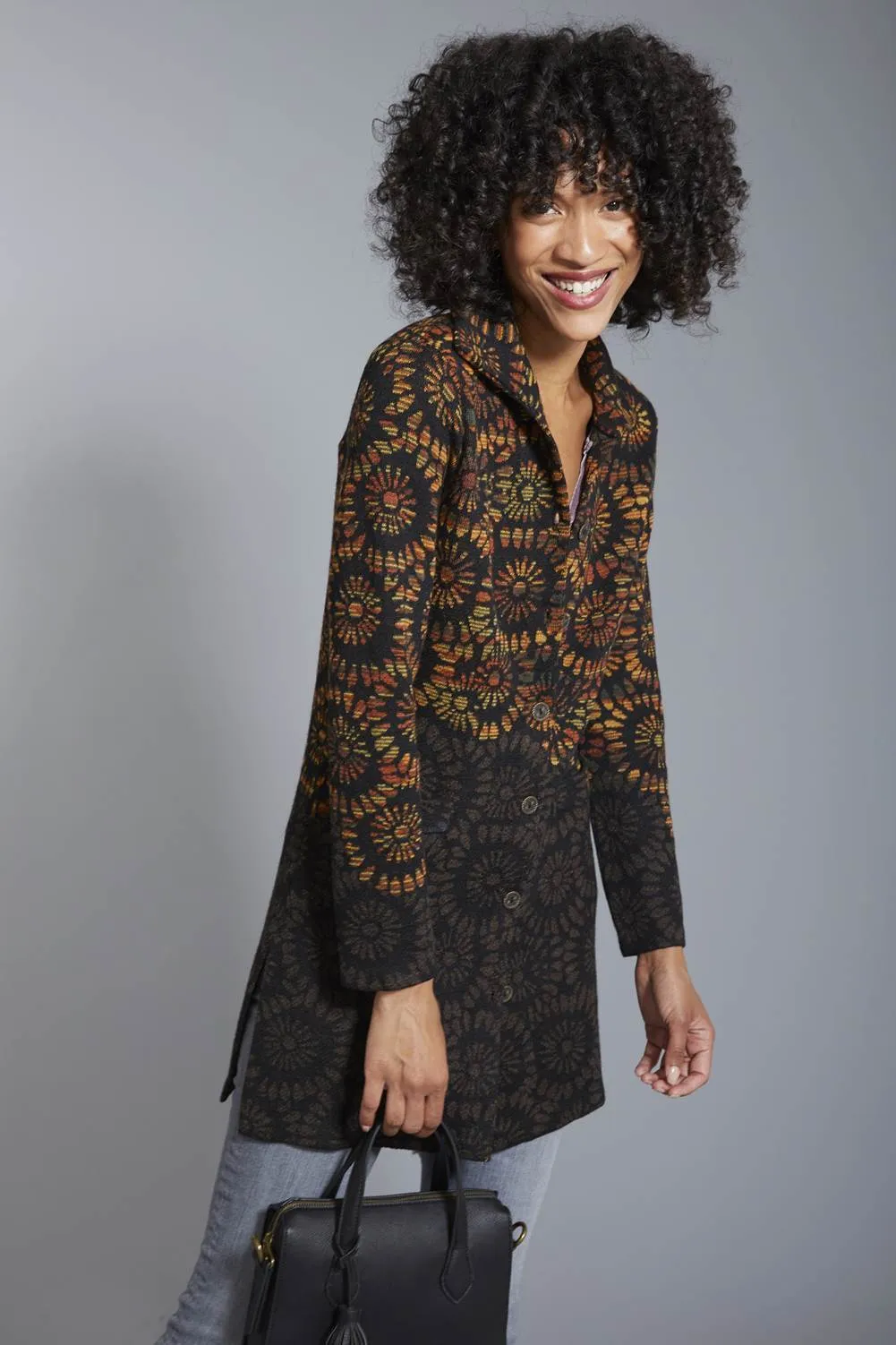 Daisies Baby Alpaca Sweater Coat for Women