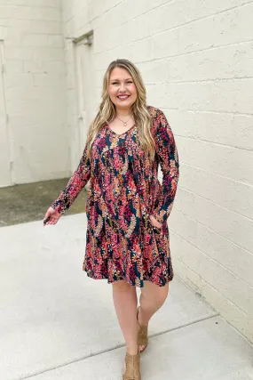 Daring Heart Floral Dress, Hunter Green