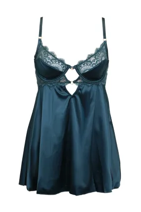 Diana Satin Babydoll - Teal