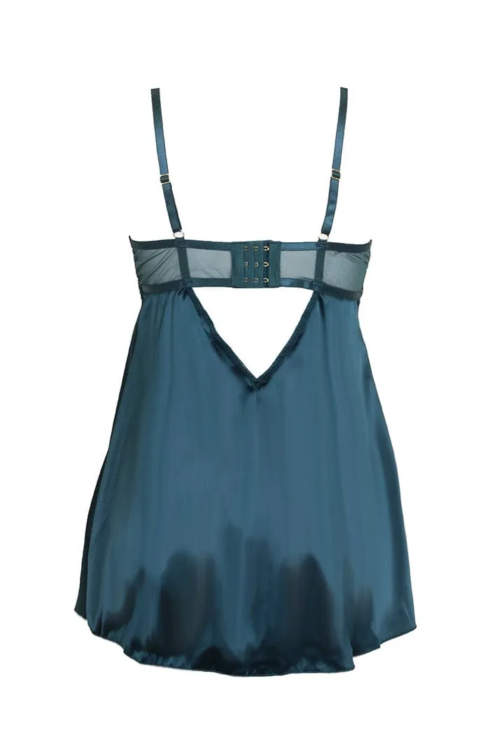 Diana Satin Babydoll - Teal