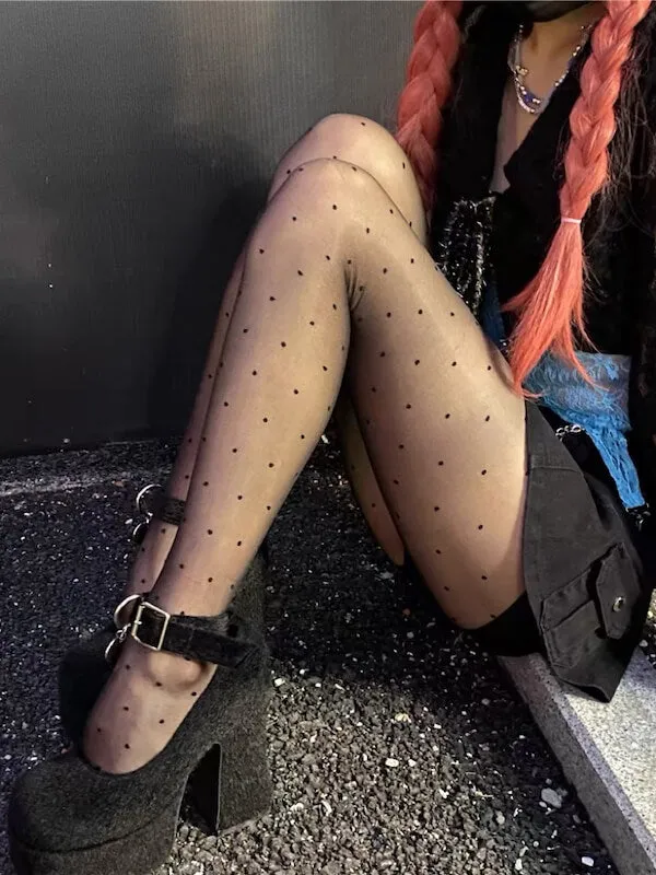 Dots pearly lustre tights