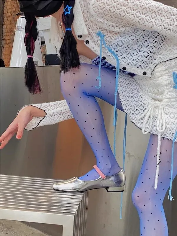 Dots pearly lustre tights