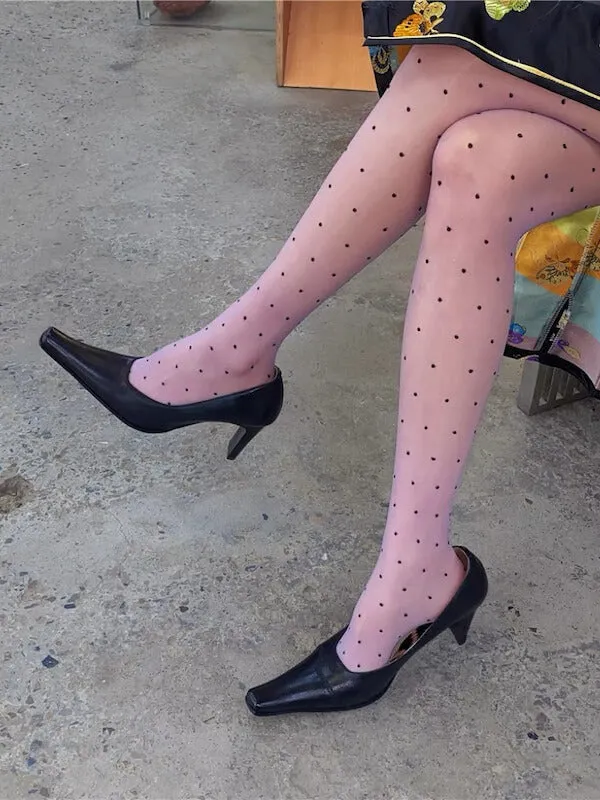 Dots pearly lustre tights
