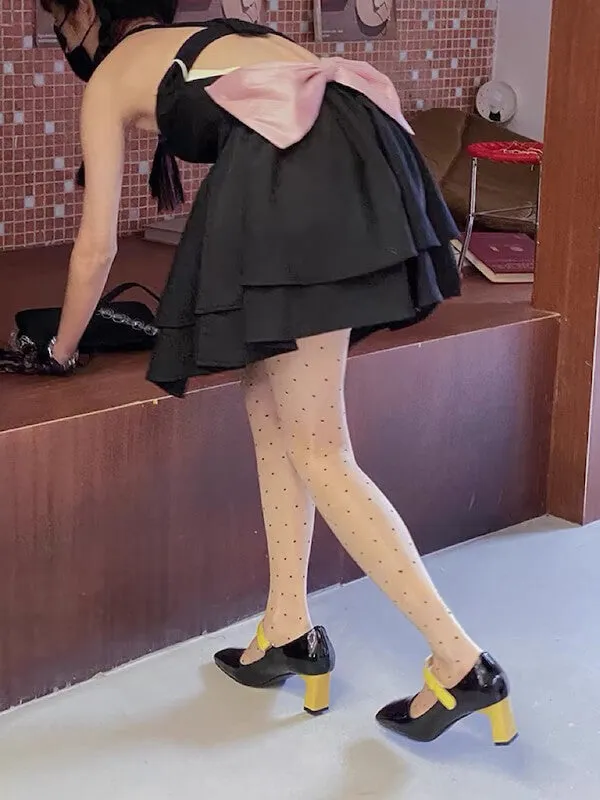 Dots pearly lustre tights