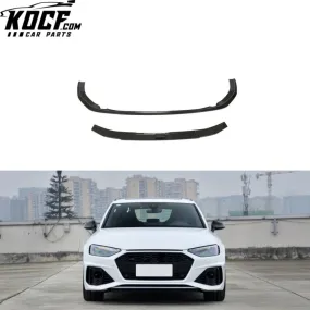 Dry Carbon Fiber RS4 Front Bumper Lip for Audi RS4 B9 A4 Avant 4-Door 2020 2021