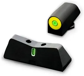 DXT2 Big Dot Night Sight for Glocks, Front and Rear Glow in The Dark Tritium Handgun Sights for Tactical Applications, Fits All Glocks (Yellow, Glock 42, 43, 43X, 48)