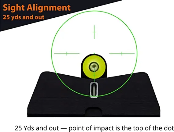 DXT2 Big Dot Night Sight for Glocks, Front and Rear Glow in The Dark Tritium Handgun Sights for Tactical Applications, Fits All Glocks (Yellow, Glock 42, 43, 43X, 48)