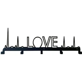 Ekg Love Metal Coat Rack, Wall Mount Hanger