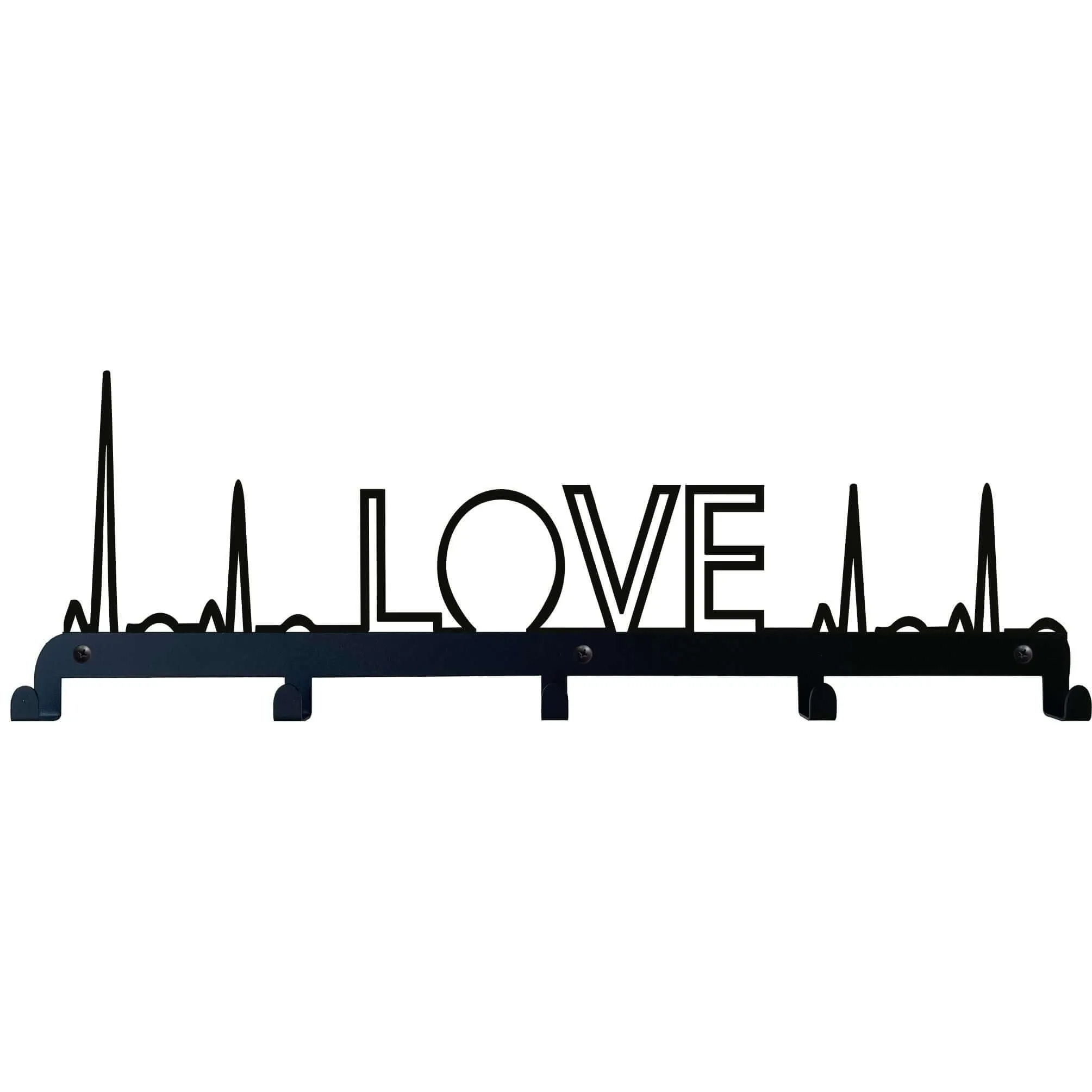 Ekg Love Metal Coat Rack, Wall Mount Hanger