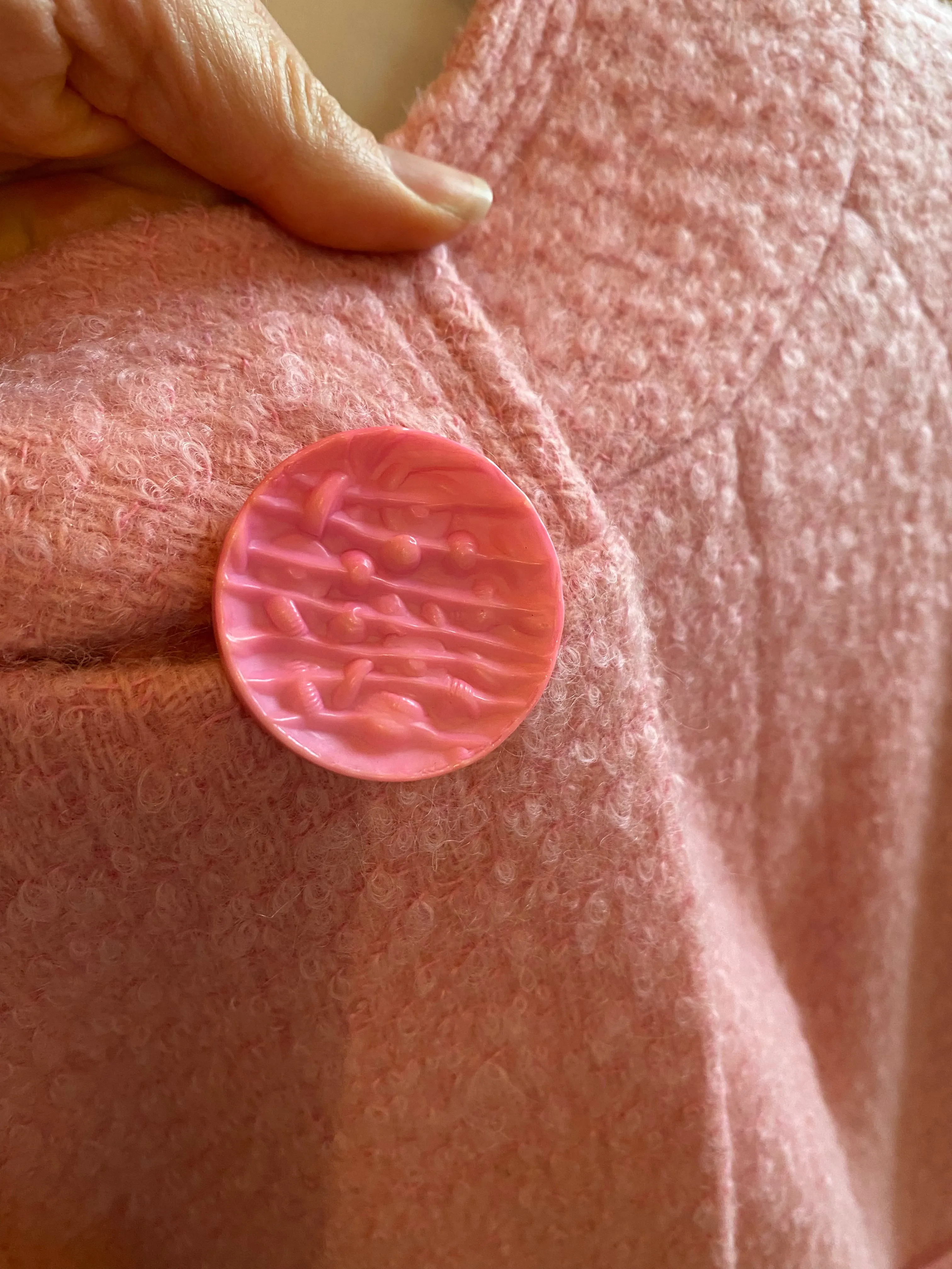 Fabulous 1960's Bubble Gum Pink Spring Coat With Scarf / Medium