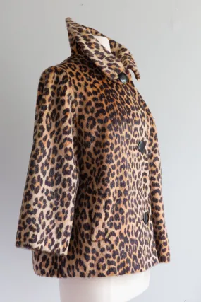 Fabulous 1960s Faux Leopard Print Jacket By Sportowne / Medium