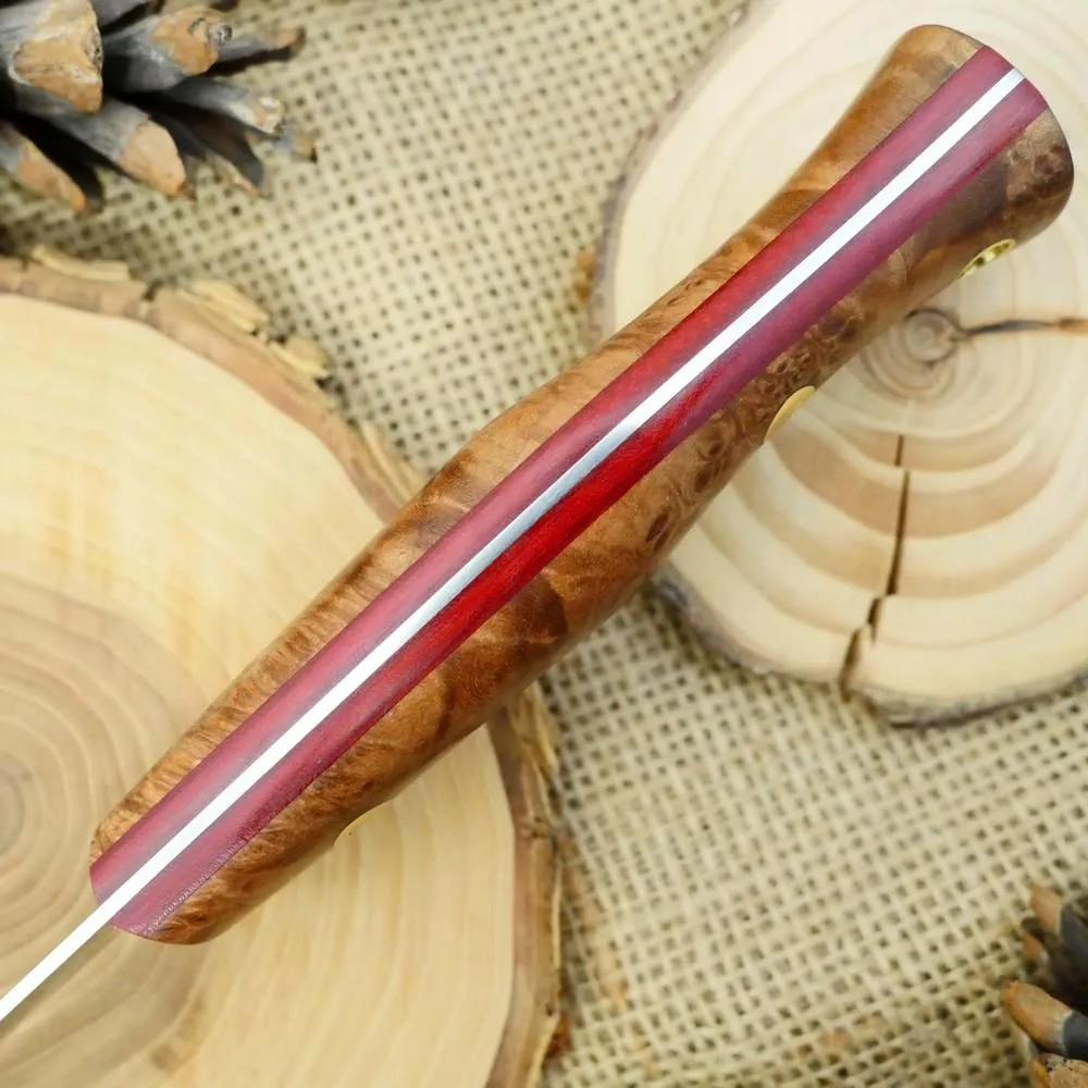 Fisherman: Maple Burl & Red Linen