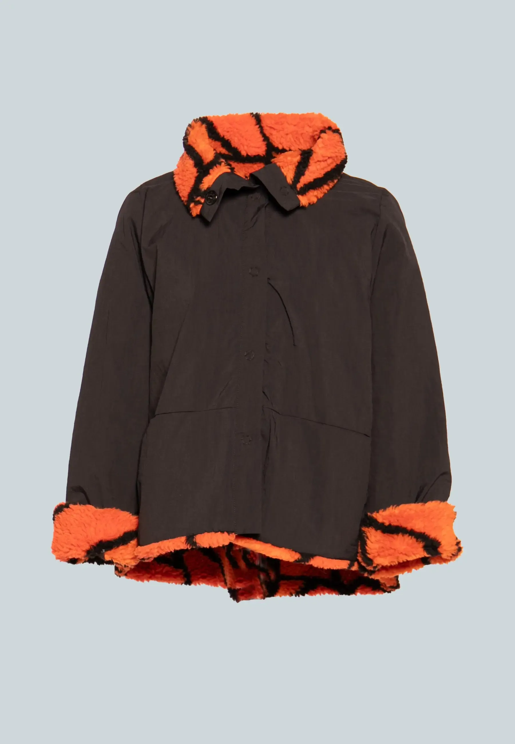 FLIP Mid-length, printed, reversible teddy coat