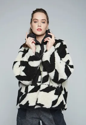 FLIP Mid-length, printed, reversible teddy coat