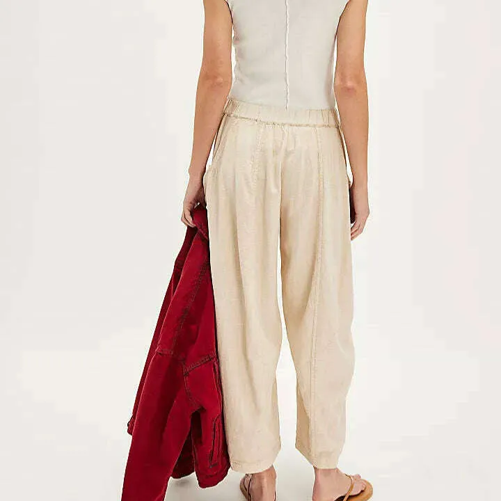 FREE PEOPLE - High Road Solid Barrel Pant - Birch