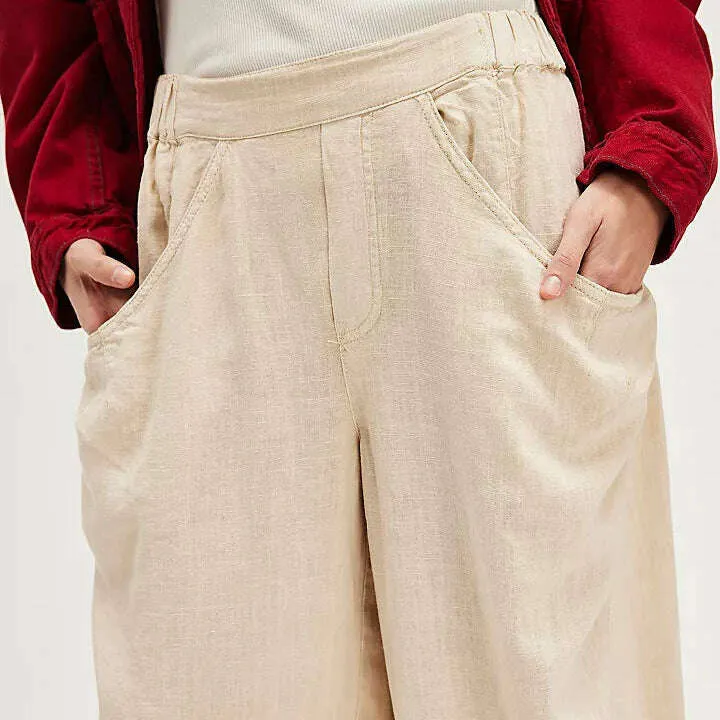 FREE PEOPLE - High Road Solid Barrel Pant - Birch