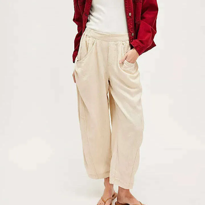 FREE PEOPLE - High Road Solid Barrel Pant - Birch