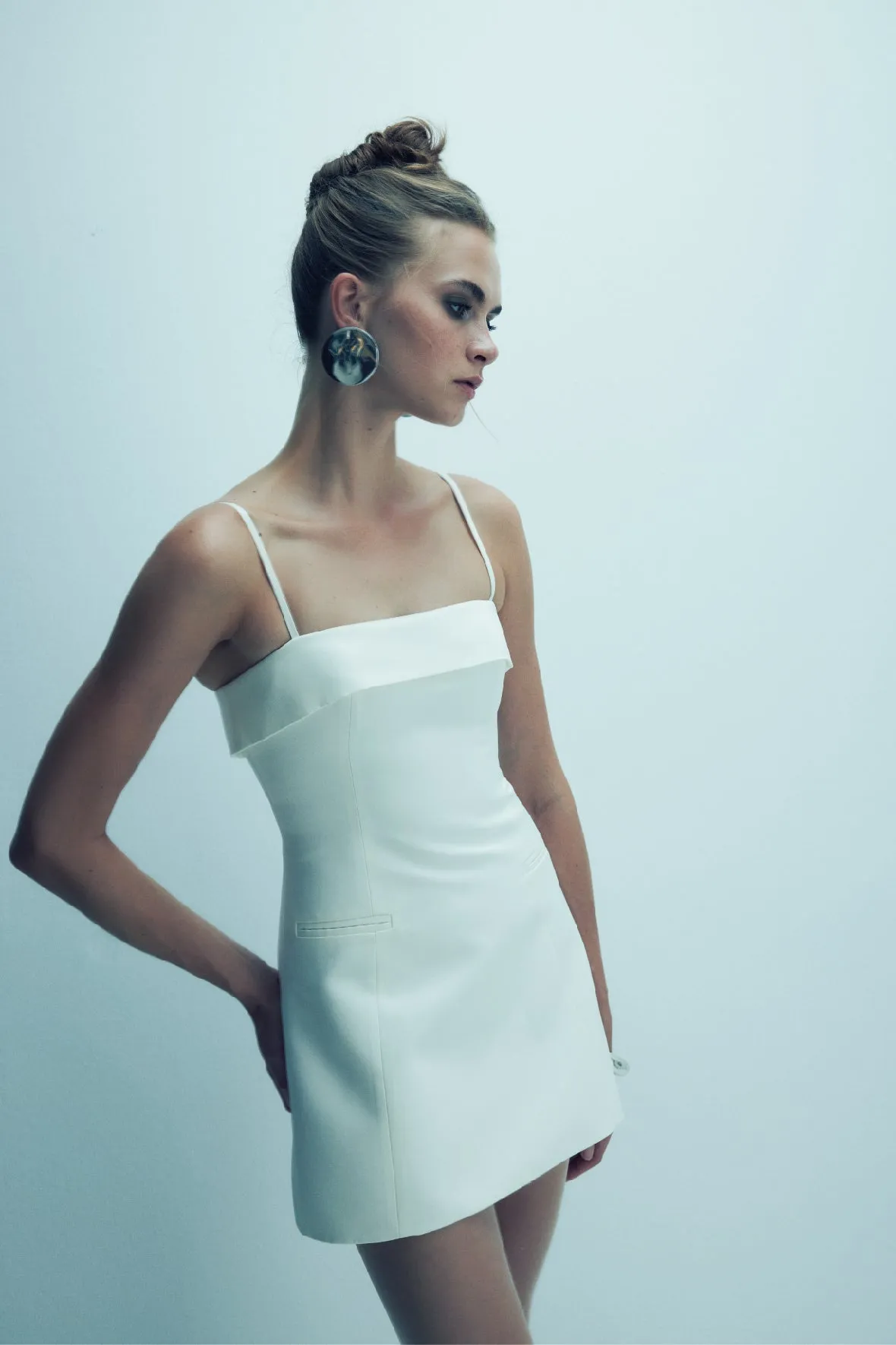 Gaia Mini Dress in Vanilla Ice