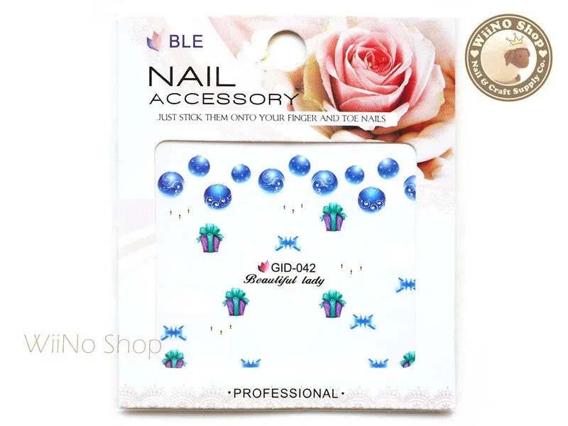GID-042 Christmas Glow In The Dark Water Slide Nail Art Decals - 1pc
