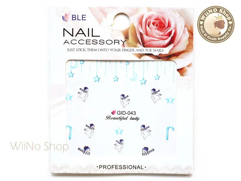GID-043 Christmas Glow In The Dark Water Slide Nail Art Decals - 1pc