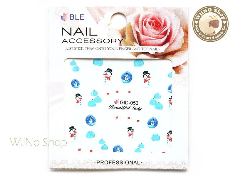 GID-053 Christmas Glow In The Dark Water Slide Nail Art Decals - 1pc