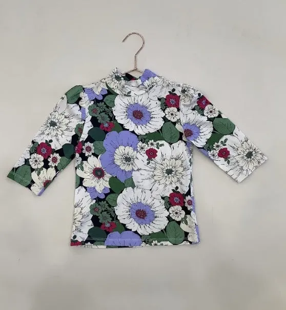 Girls Floral Printed Double Layered Skirt Set