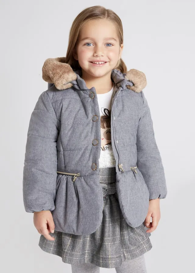 girls puffy hooded coat
