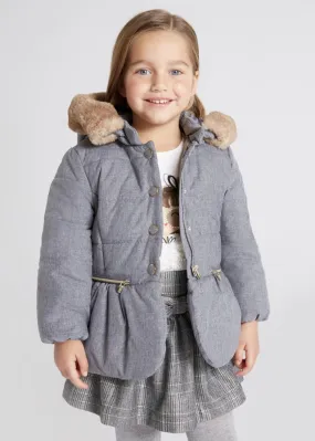 girls puffy hooded coat