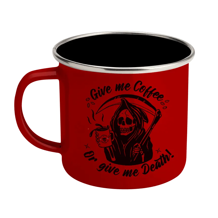 Give Me Coffee Enamel Steel Mug 12 oz