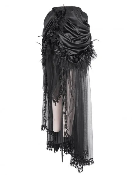 Gothic Luxury Flower Layered Skirt
