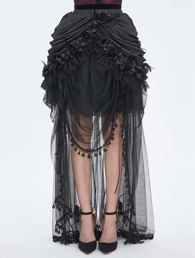 Gothic Luxury Flower Layered Skirt