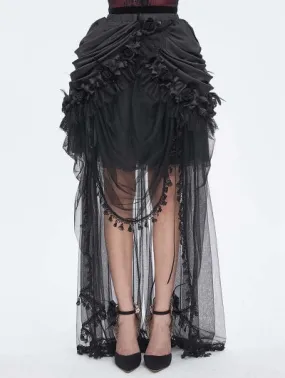 Gothic Luxury Flower Layered Skirt