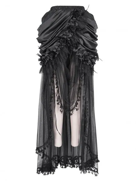 Gothic Luxury Flower Layered Skirt