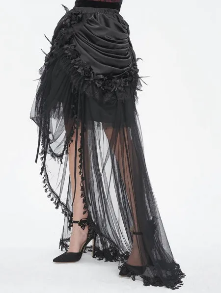 Gothic Luxury Flower Layered Skirt