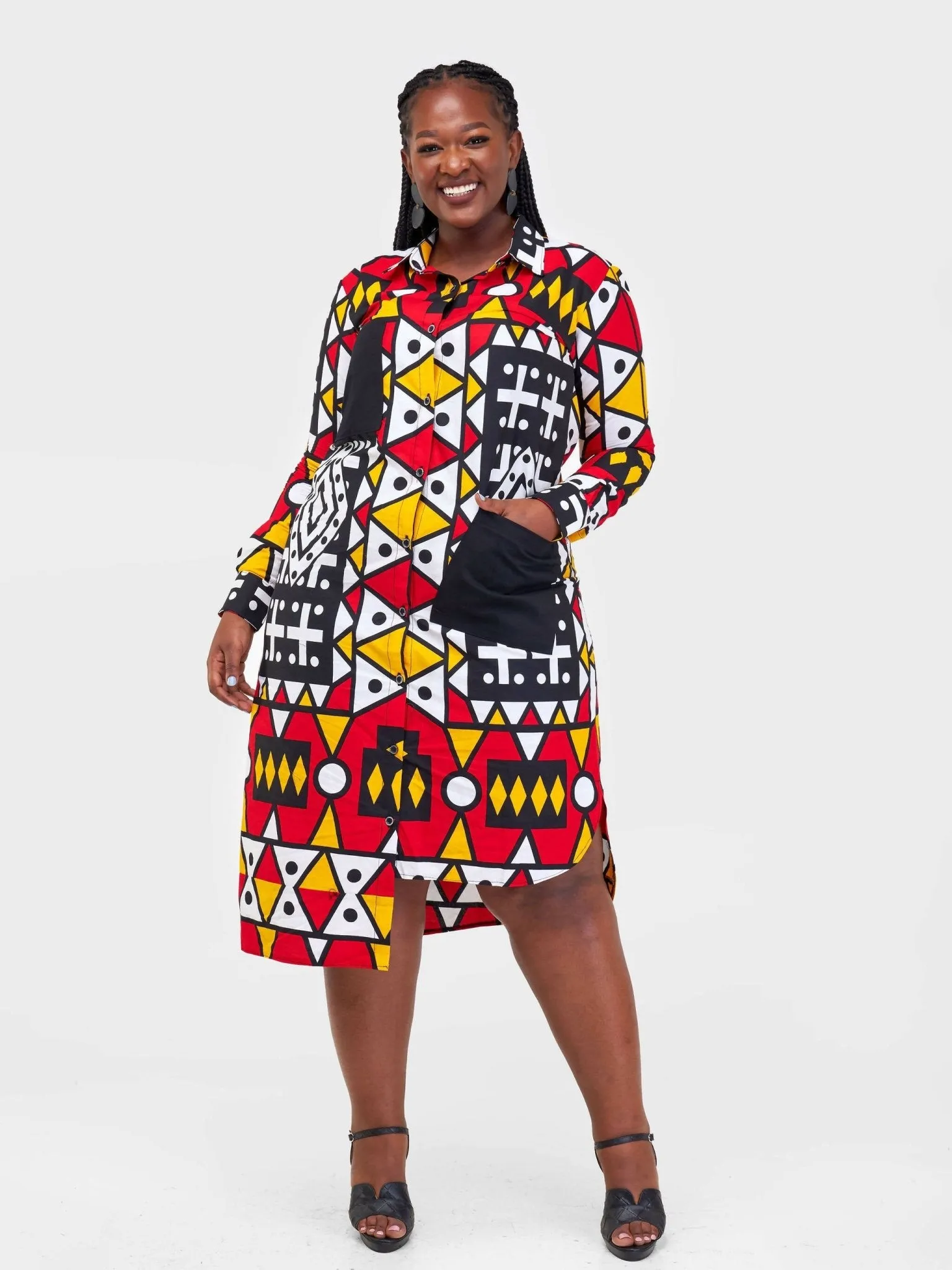 Gravio Fashions Kente Shirt Dress - Multicolored