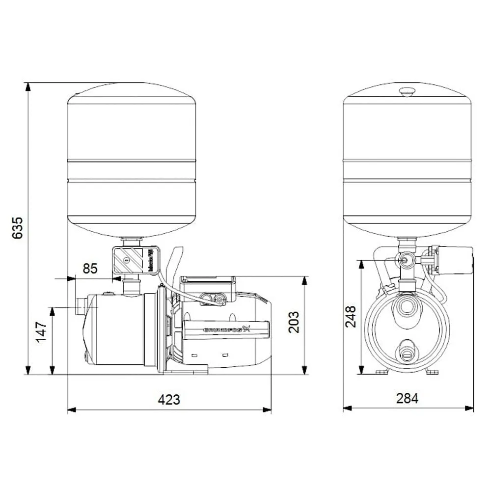 Grundfos  JP pump with Pressure Tank