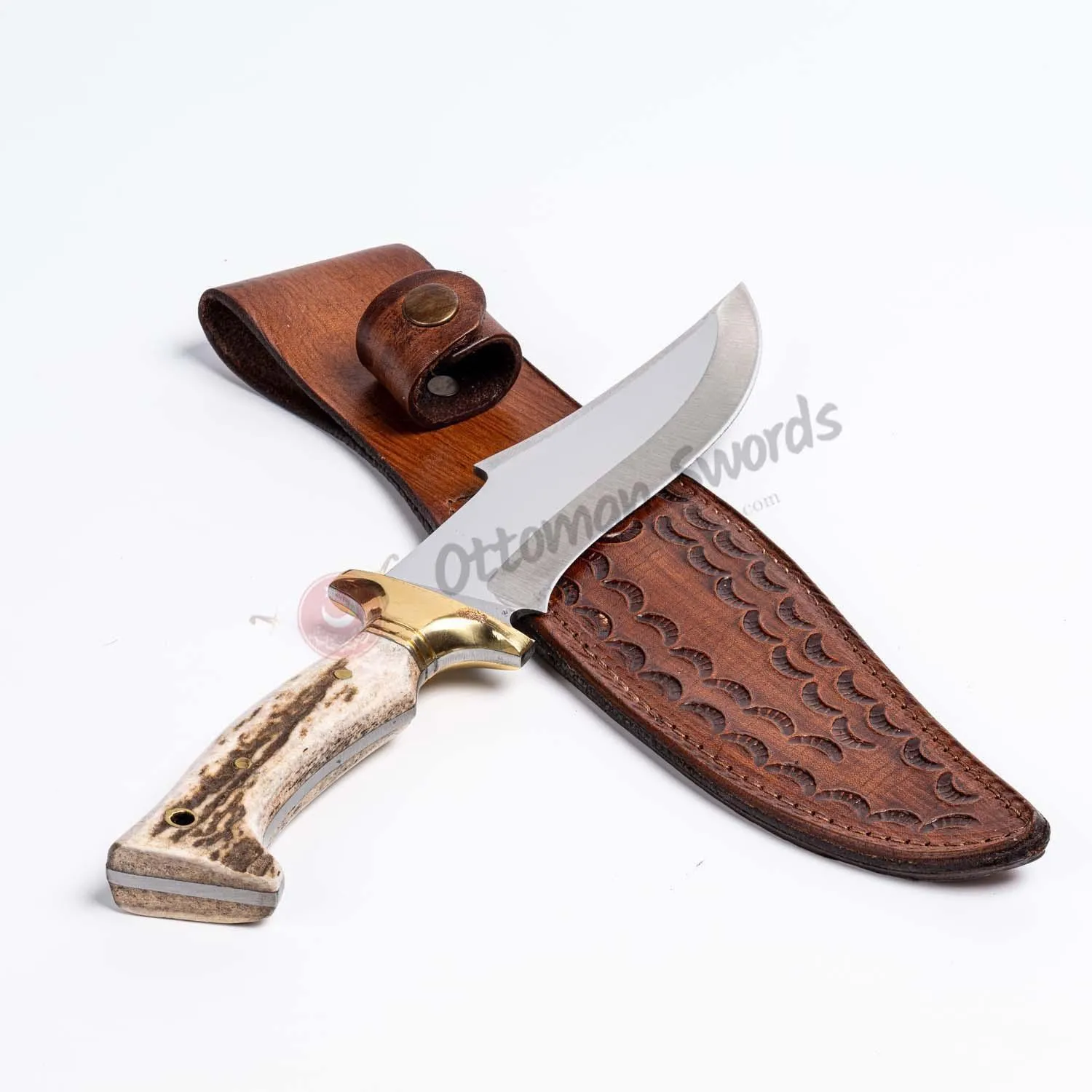 Handmade Deer Horn Handle Camping Knife 12 İnches