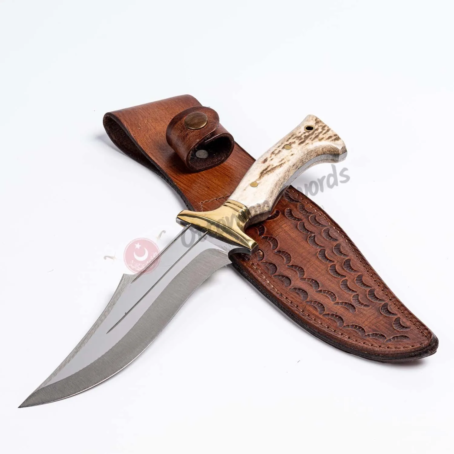 Handmade Deer Horn Handle Camping Knife 12 İnches