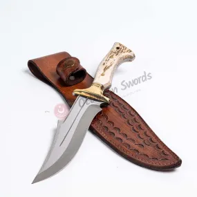 Handmade Deer Horn Handle Camping Knife 12 İnches