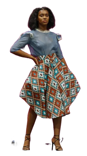 High-Low Native Print Skirt