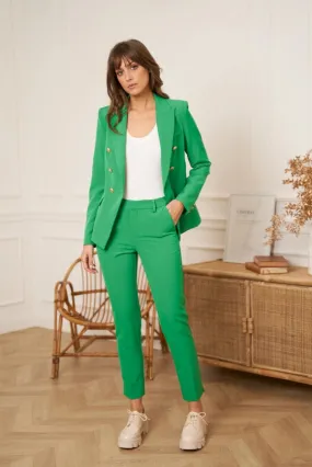 High Waist Cigarette Pants Green