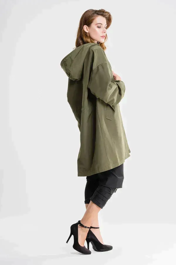 Hooded Button Jas