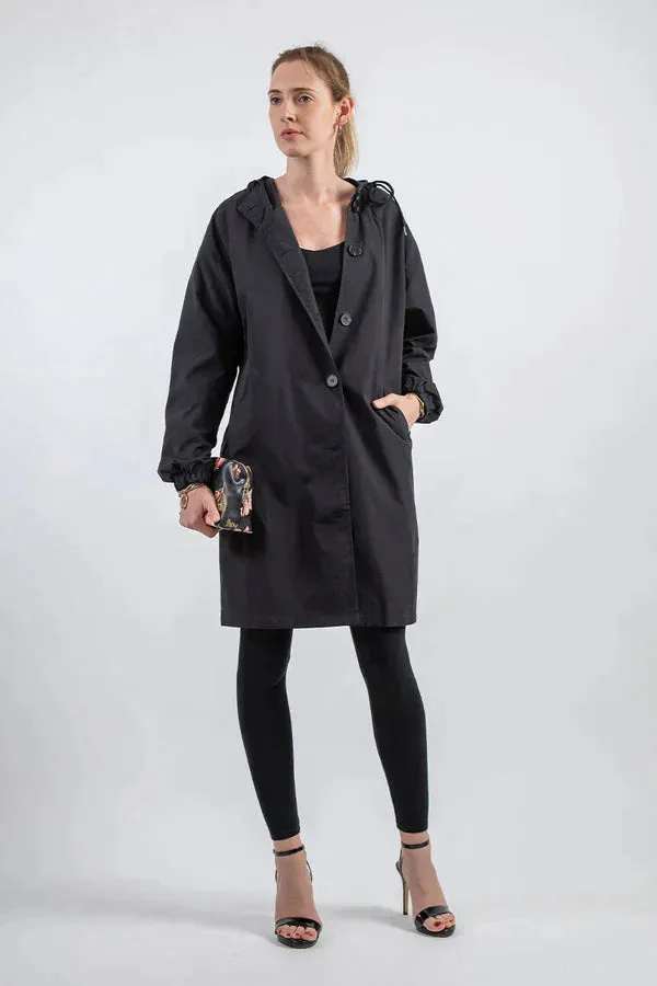 Hooded Button Jas